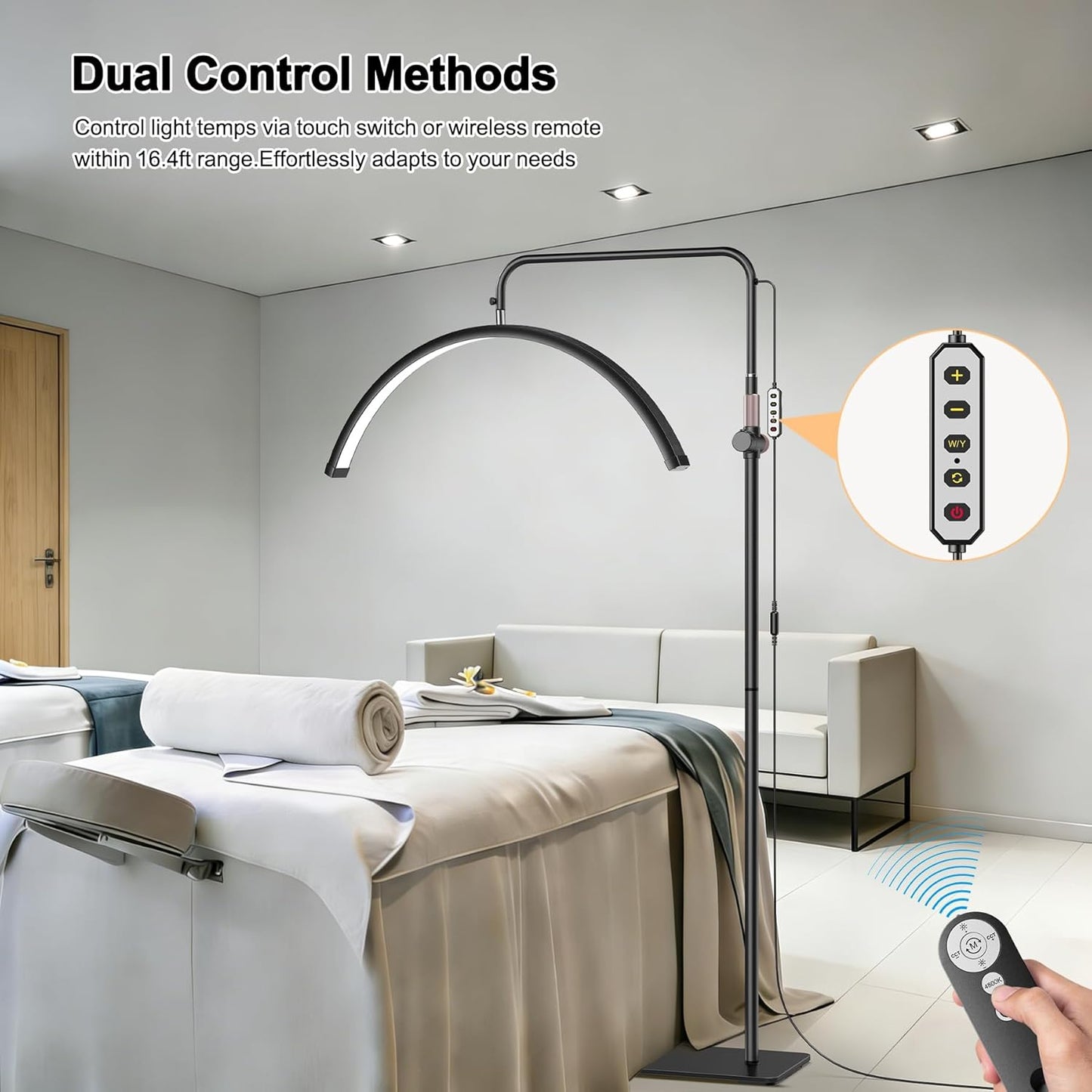 28' Half Moon Lash Light - Lash Lamp with 4X Magnifier & Phone Holder, Esthetician Light, for Eyelash Extensions,Nail