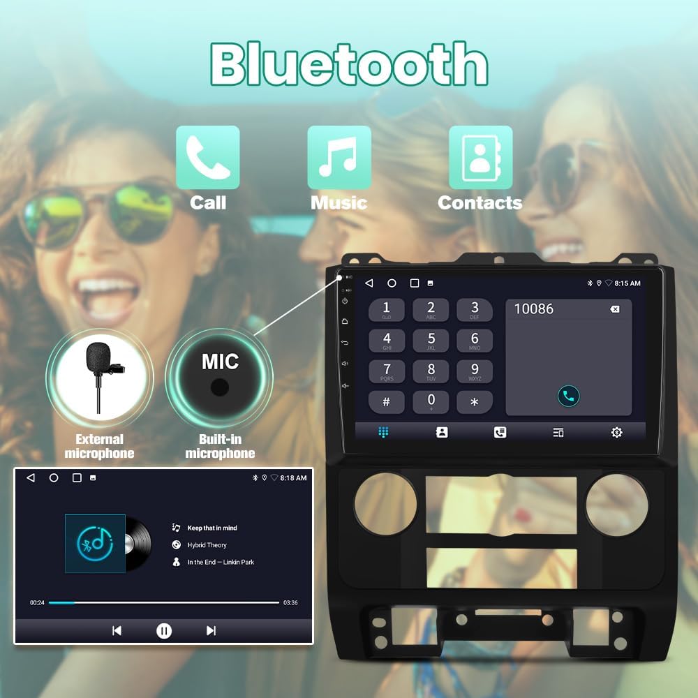 Radio for Ford Escape 2007-2012 w/ 9 inch Touchscreen, Support Carplay, Android Auto, SWC, WiFi, Bluetooth, FM AM