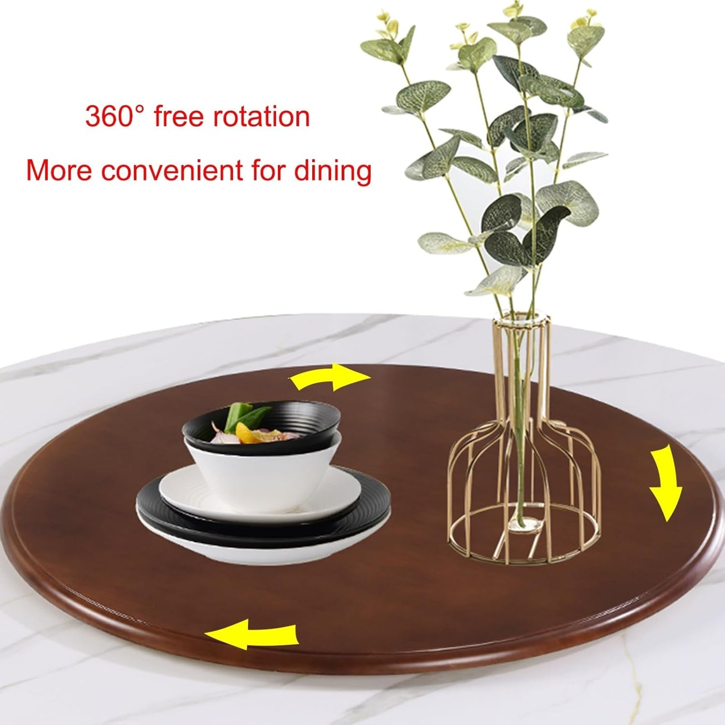 Wooden Dining Table Turntable, 31.5' Round Lazy Susan Turntable Silent Smooth, Easy to Clean