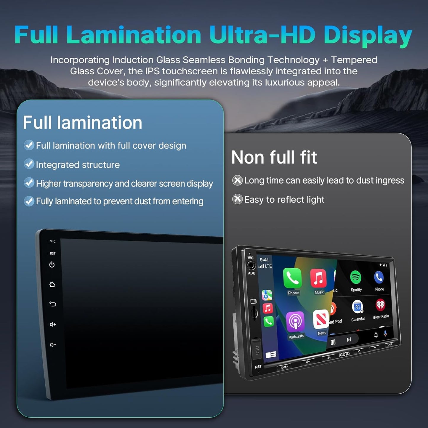 Android Car Radio for Toyota Camry 2015-2017 Wireless Carplay & Android Auto, 10.1 Inch IPS Touch Screen