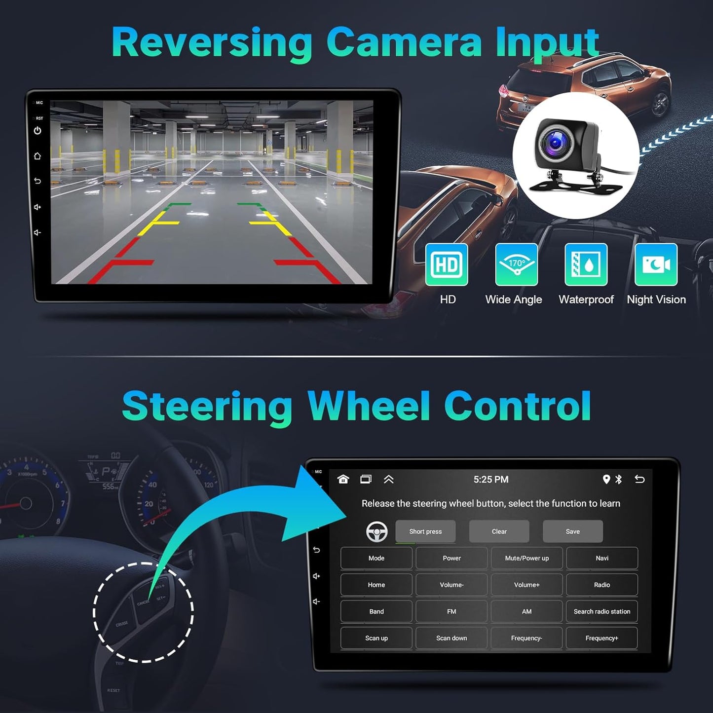 Android Car Radio for Toyota Camry 2015-2017 Wireless Carplay & Android Auto, 10.1 Inch IPS Touch Screen