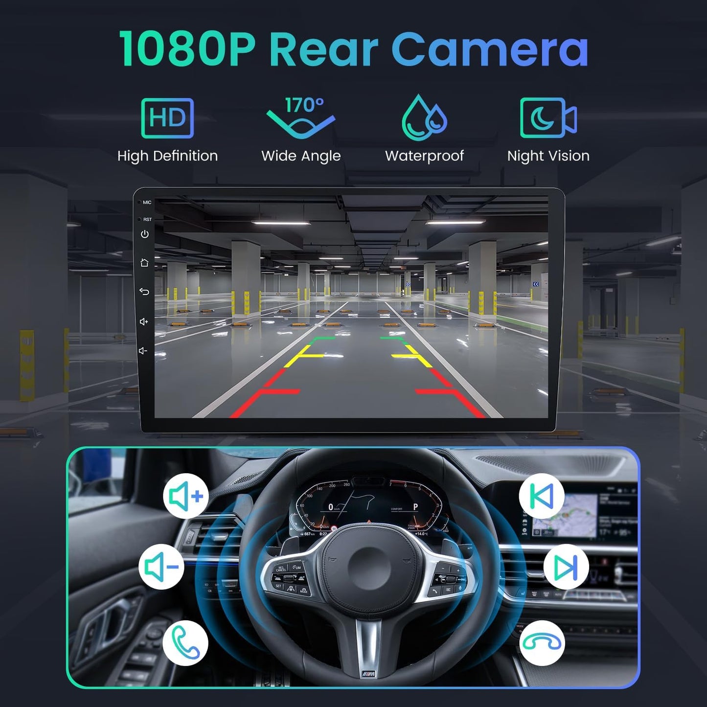 Radio Stereo for Ford Transit 150 250 350 2015-2019, 9 Inch IPS Touchscreen, Wireless CarPlay Android
