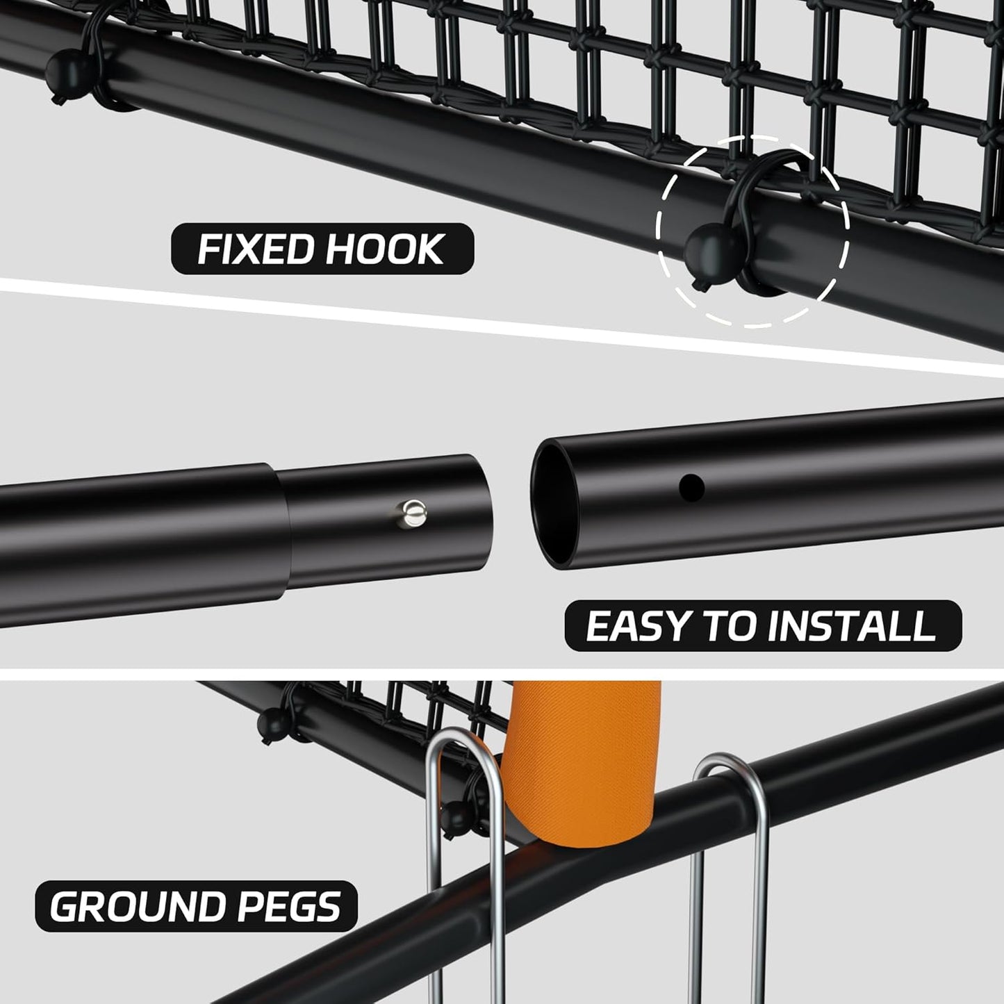 Z-Screen, Pro Baseball Pitching Screen 7x5FT, Softball Protective Net for Field, Portable Pitcher Safety Screen