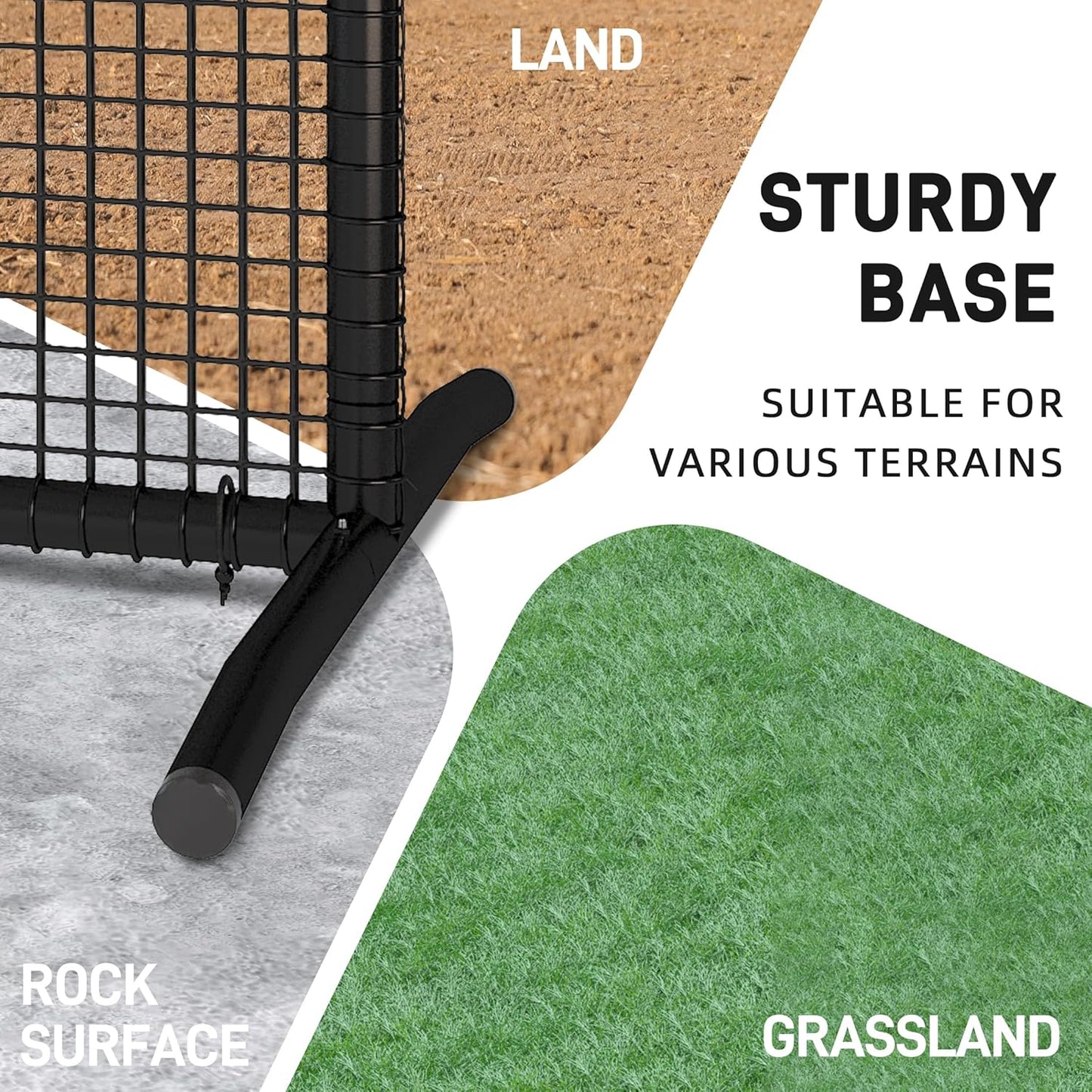 Professional Baseball Pitching Screen 10x10FT, Large Steel Frame Square Fungo Screen for Training
