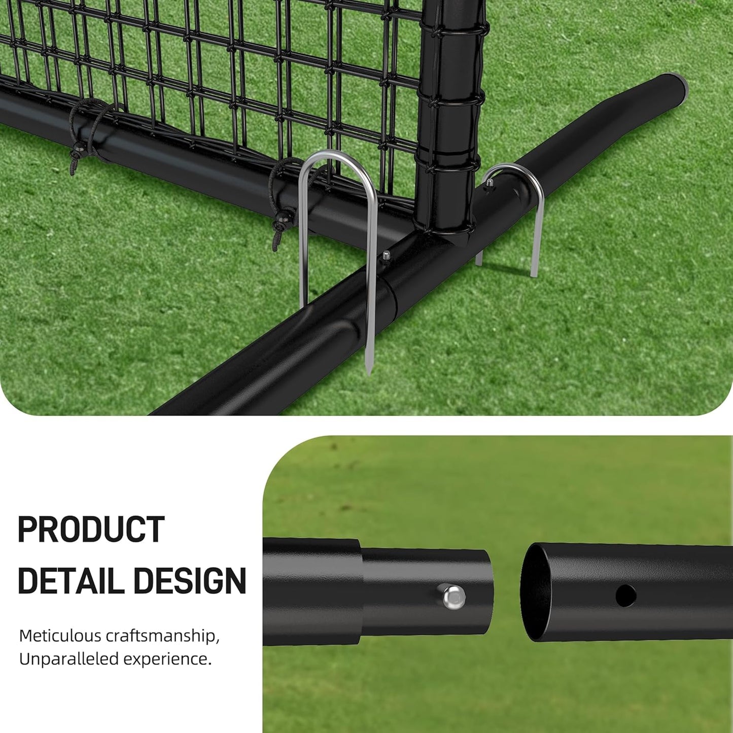 Professional Baseball Pitching Screen 10x10FT, Large Steel Frame Square Fungo Screen for Training