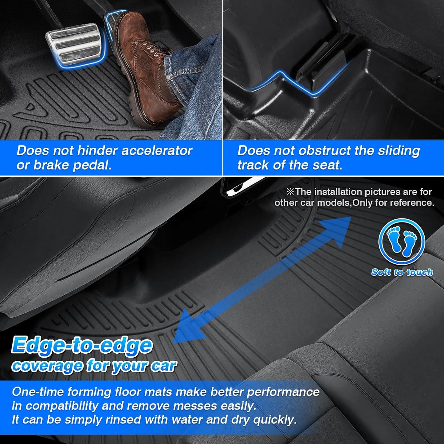 Car Mats for KIA Soul 2014-2019 (Not for Hybrid), All Weather Floor Mats and Cargo Liner