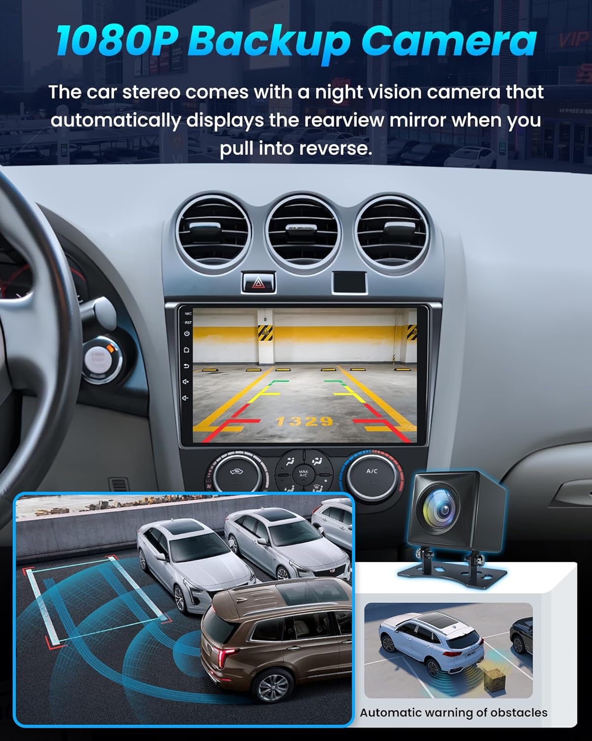 Car Radio Stereo for Nissan Altima 2007-2012: 9 Inch Touchscreen with Carplay Android, Backup Cam
