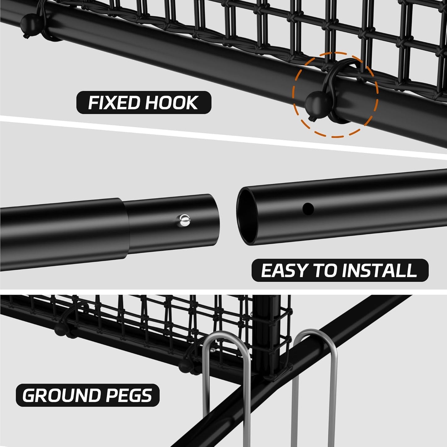 Pro Baseball Pitching Screen 7x4FT, Baseball Softball Portable Batting Screen, Protective Pitcher Safety Net