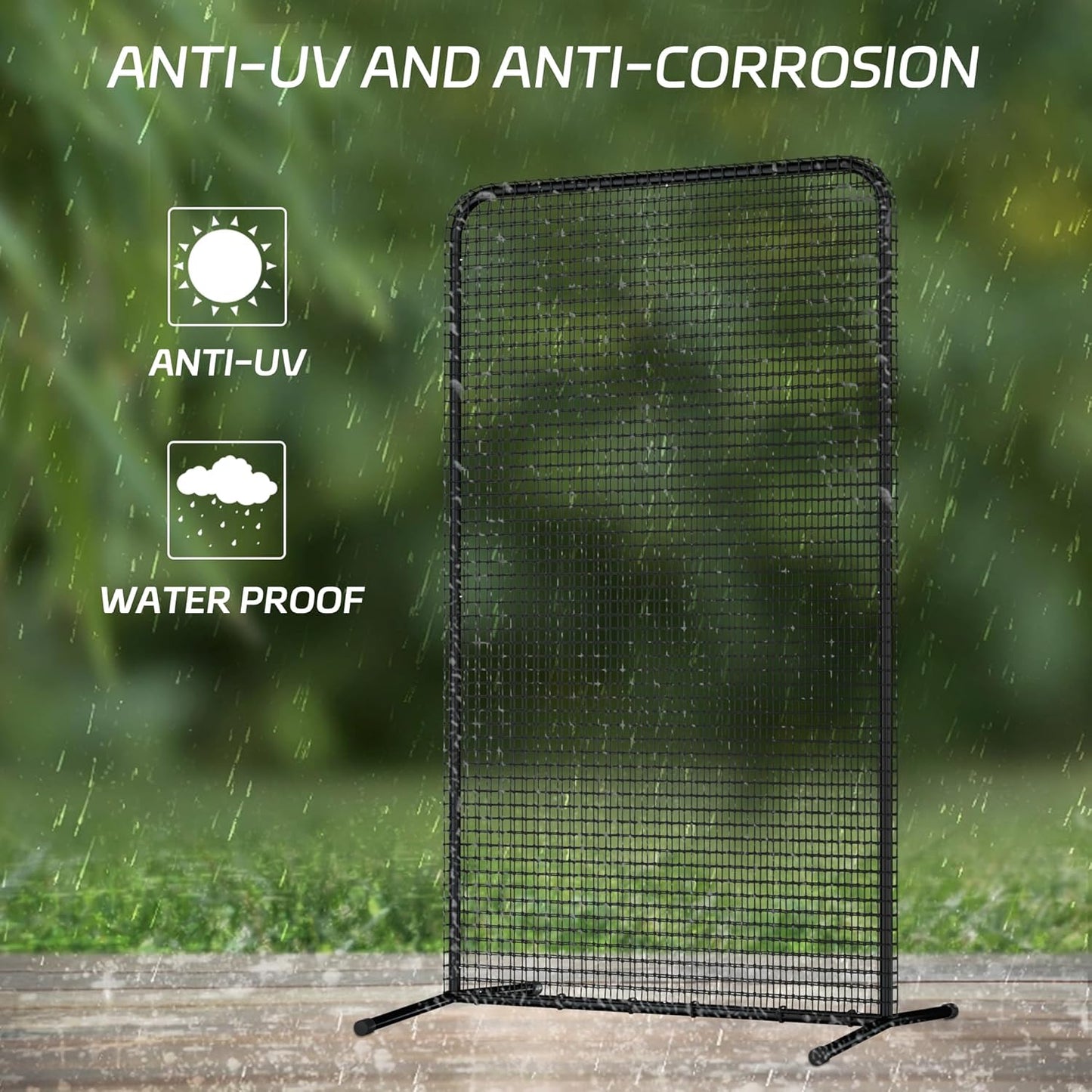 Pro Baseball Pitching Screen 7x4FT, Baseball Softball Portable Batting Screen, Protective Pitcher Safety Net