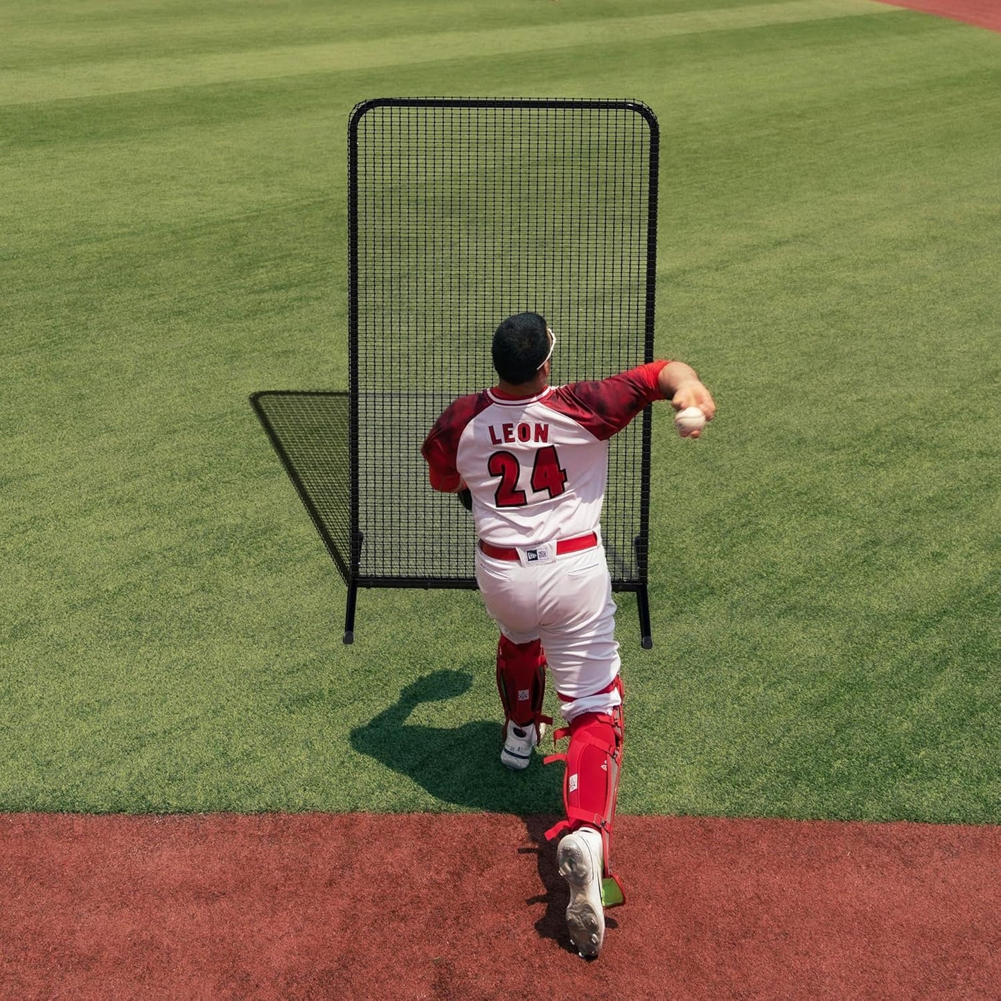 Pro Baseball Pitching Screen 7x4FT, Baseball Softball Portable Batting Screen, Protective Pitcher Safety Net