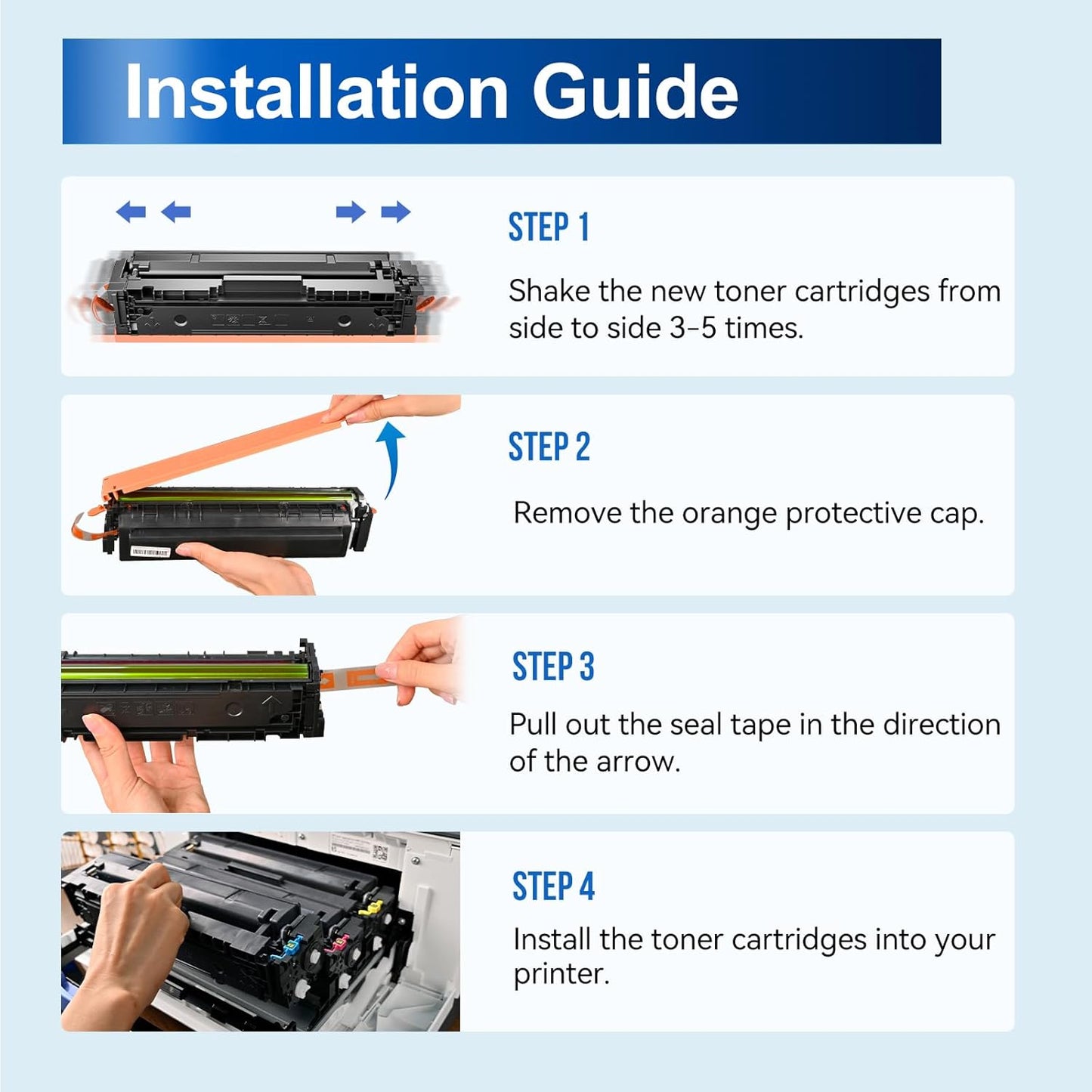 218X Toner Cartridges 4 Pack (with Chip) 3301fdw, HP 218X 218A Work for HP Color LaserJet Pro MFP 3301fdw