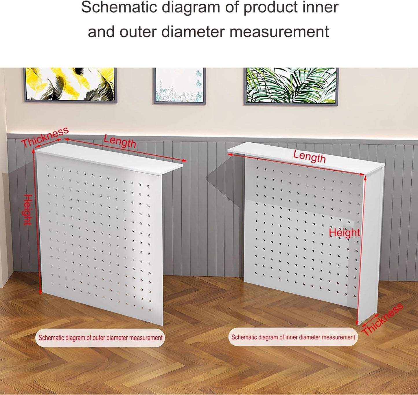 Radiator Cover, Heating Cabinet Shelf, Protective Heating Cabinet Easy Assembly Home Small White