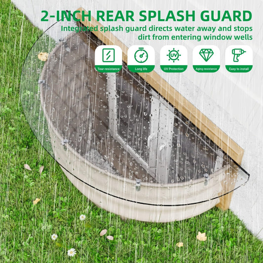 2PCS Polycarbonate Well Covers Outside, Basement/Egress Window Well Cover, (only Cover)41' X 18'