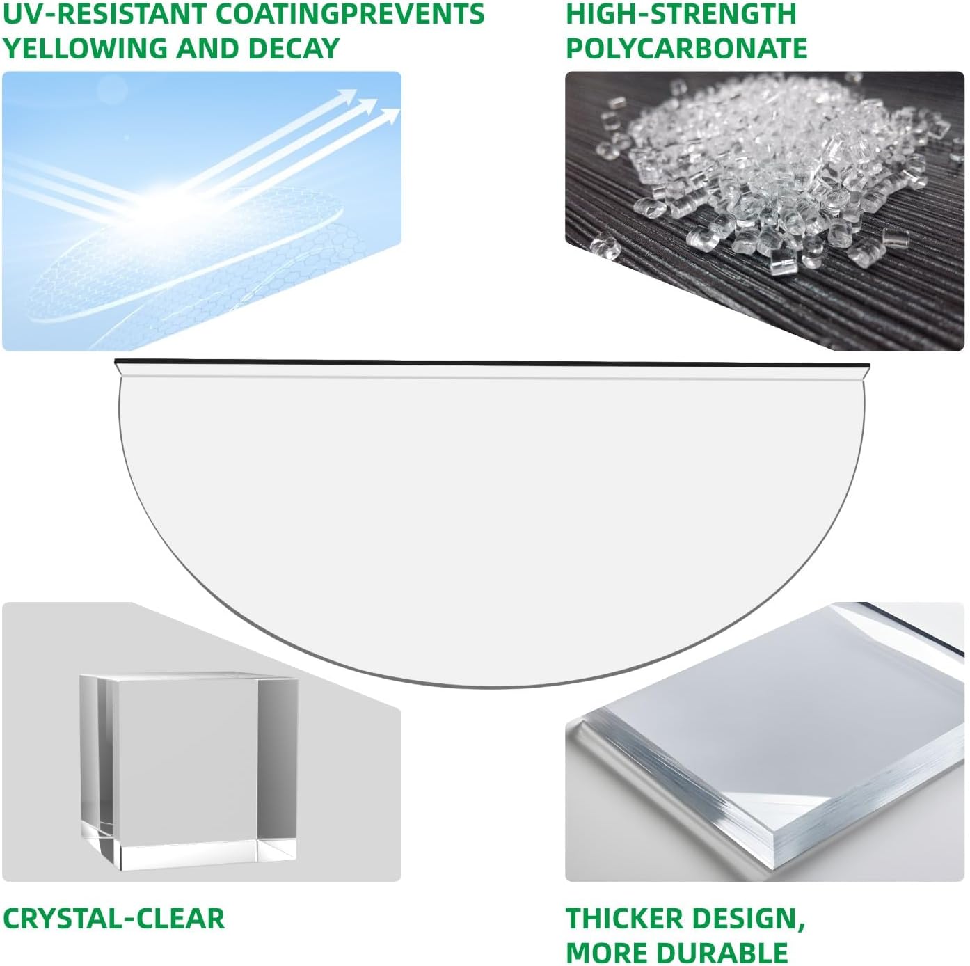 2PCS Polycarbonate Well Covers Outside, Basement/Egress Window Well Cover, (only Cover)41' X 18'