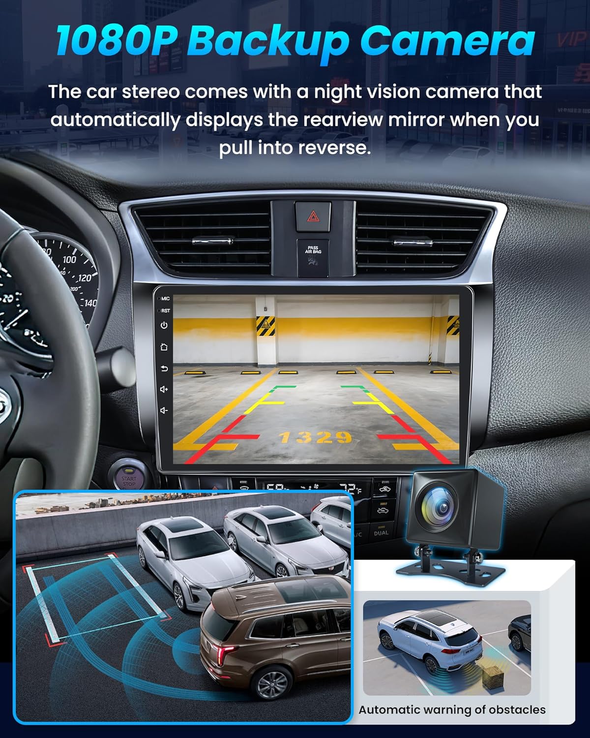 Car Radio Stereo for Nissan Sentra 2013-2017: 10 Inch 1280 * 800 HD Touchscreen, Wireless Carplay & Android