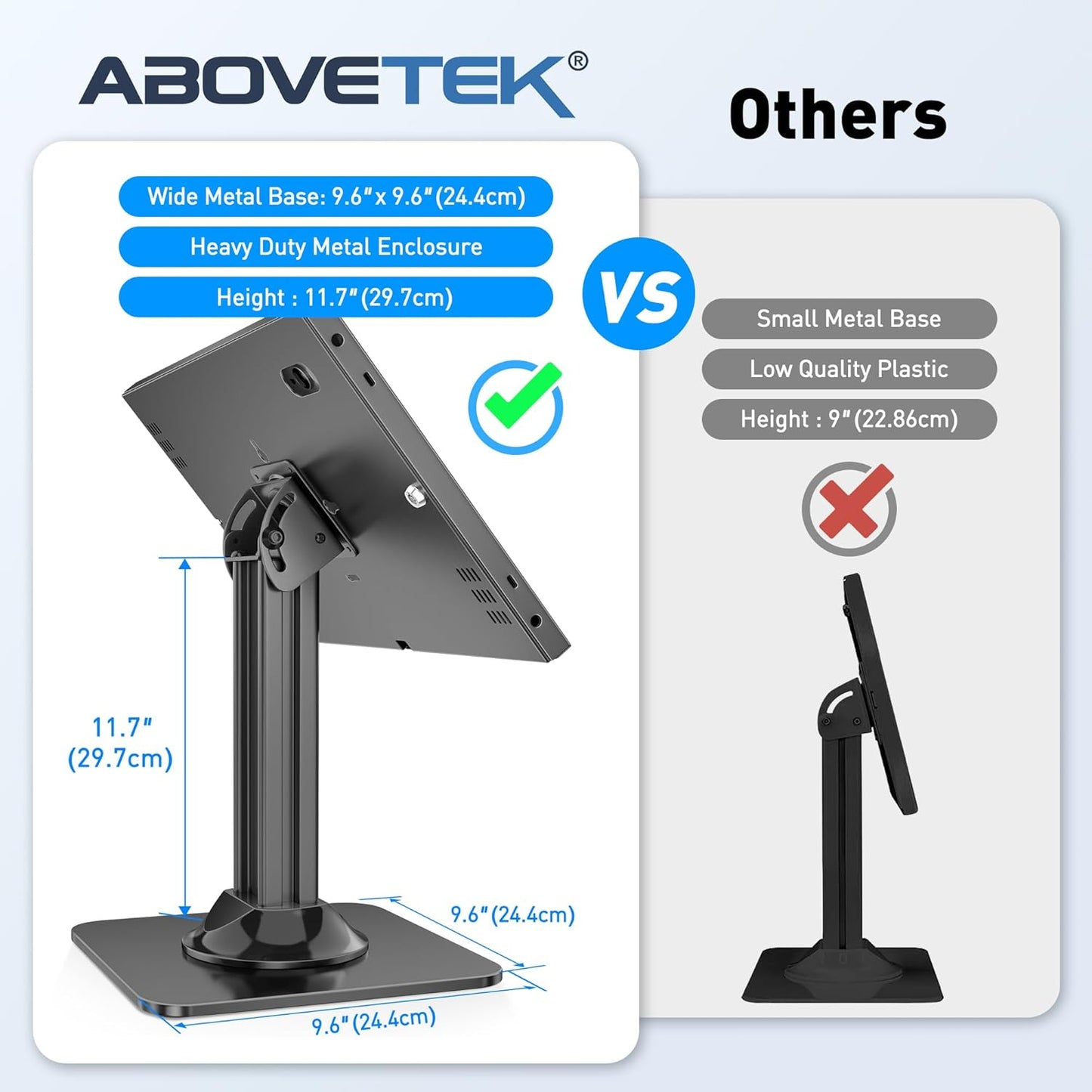 Tablet Floor Stand, Anti-Theft Kiosk Stand, Height Adjustable  w/ Locking System, for 14.6' Samsung Galaxy Tab S8 Ultra