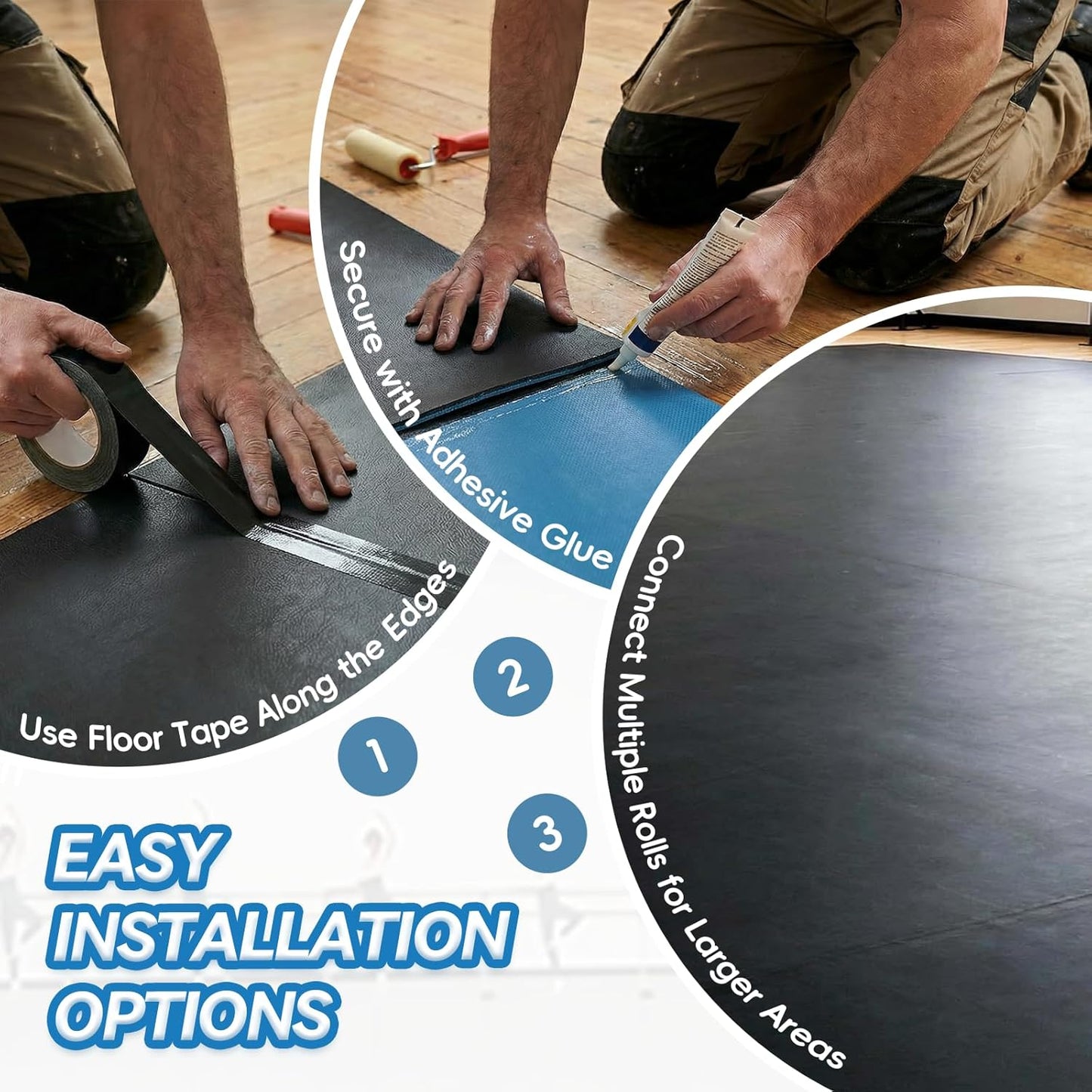 Marley Dance Floor 6.6' x 3.9' Roll-Out Dance Floor Mat for Home Studio, Ballet Floor for Barre, Tap, Jazz
