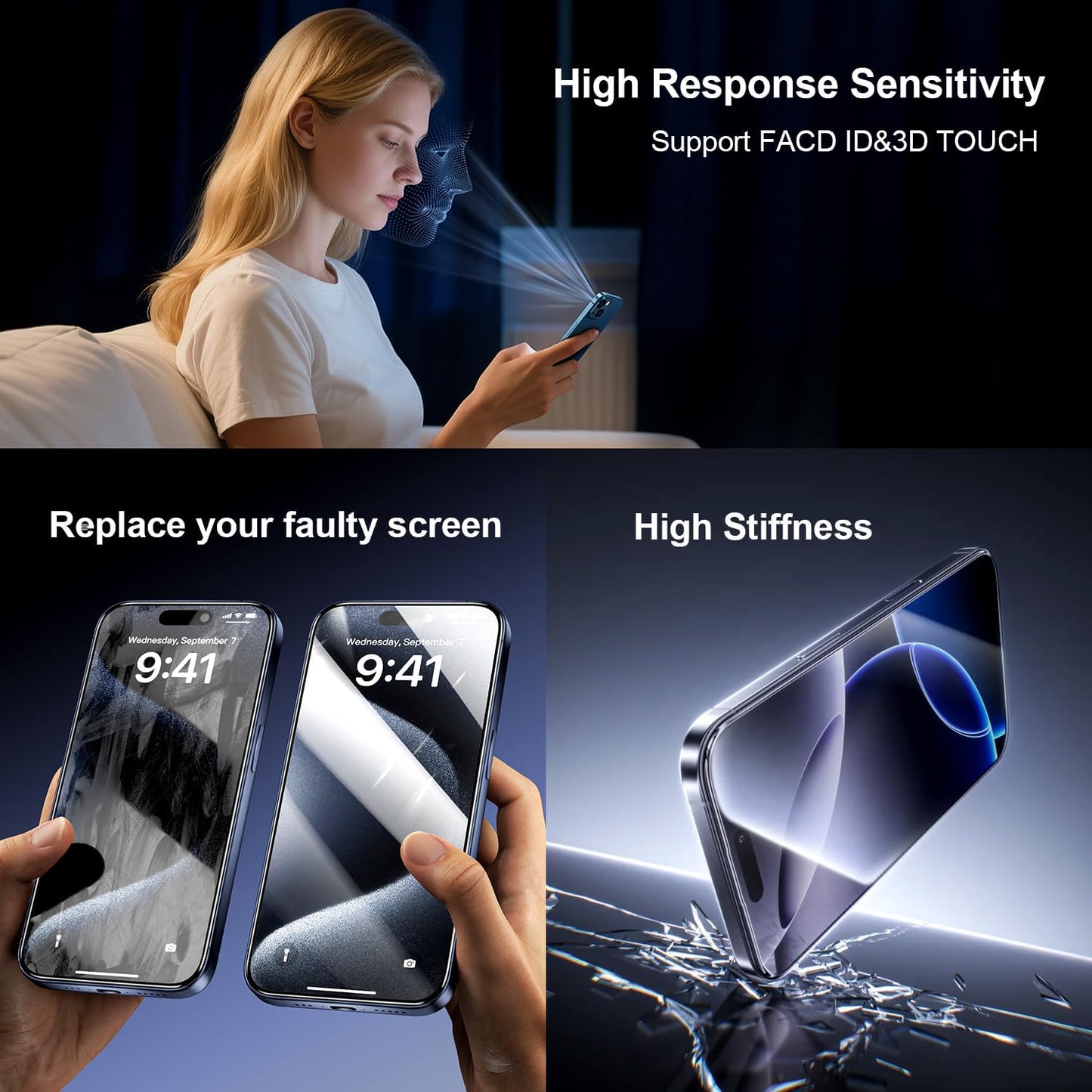 Screen Replacement for iPhone 13, 6.1 inch, 3D Touch LCD Screen Display Digitizer Frame Assembly Repair Kit