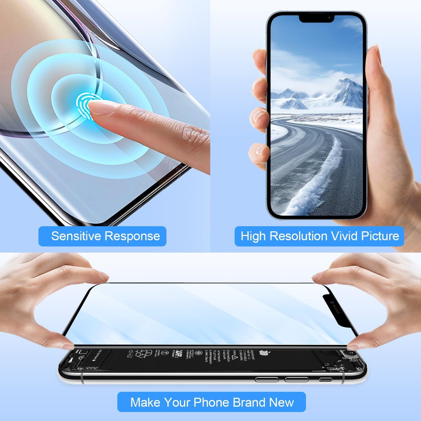 Screen Replacement for iPhone 13, 6.1 inch, 3D Touch LCD Screen Display Digitizer Frame Assembly Repair Kit