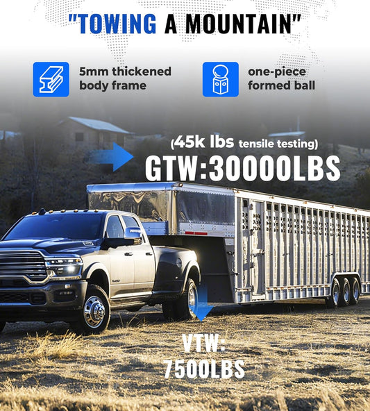 Mepareri Heavy-Duty Gooseneck Hitch Fit for 2016-2019 Chevy/GMC 2500 & 3500, 30k lbs GTW for Towing