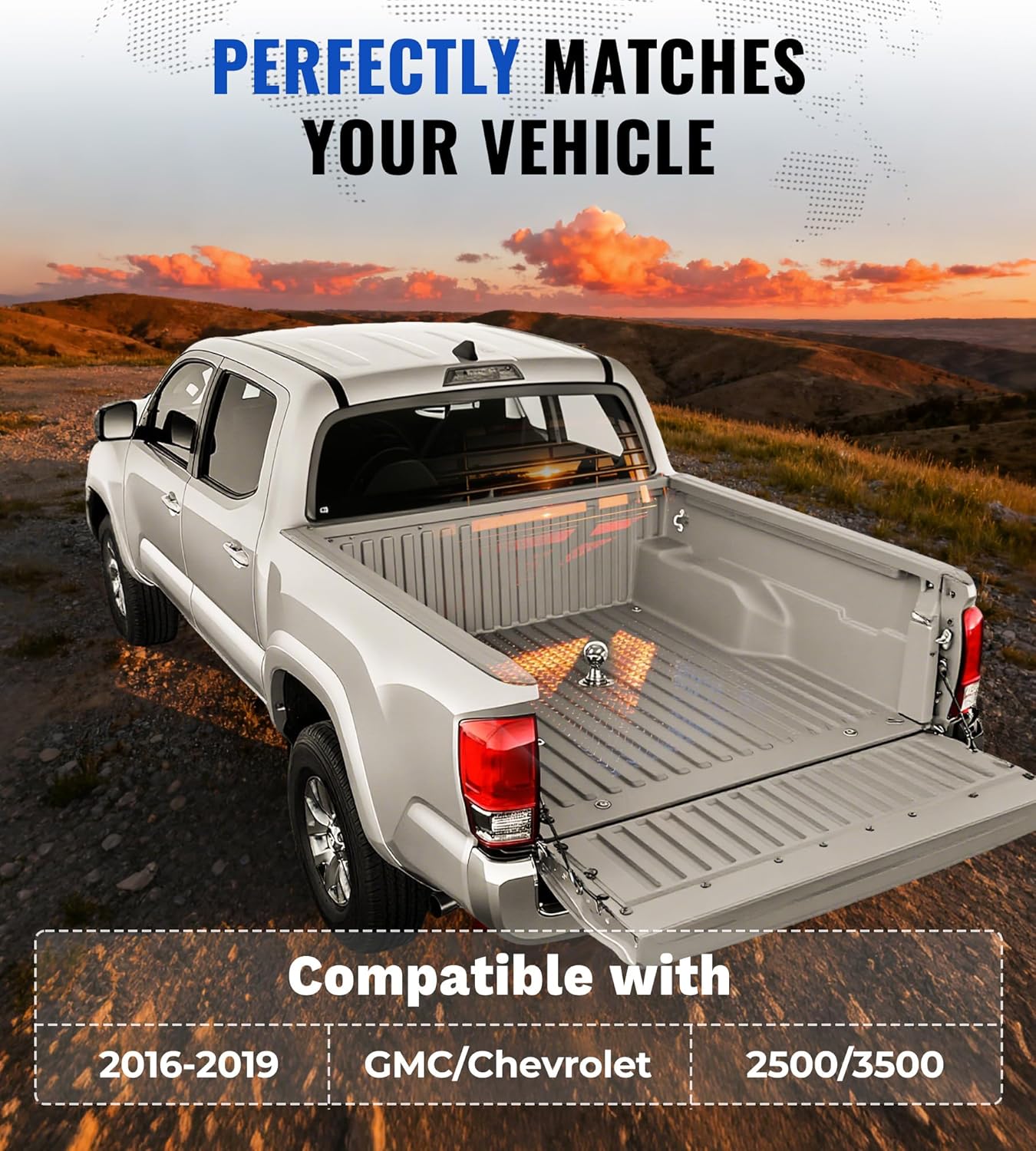 Mepareri Heavy-Duty Gooseneck Hitch Fit for 2016-2019 Chevy/GMC 2500 & 3500, 30k lbs GTW for Towing