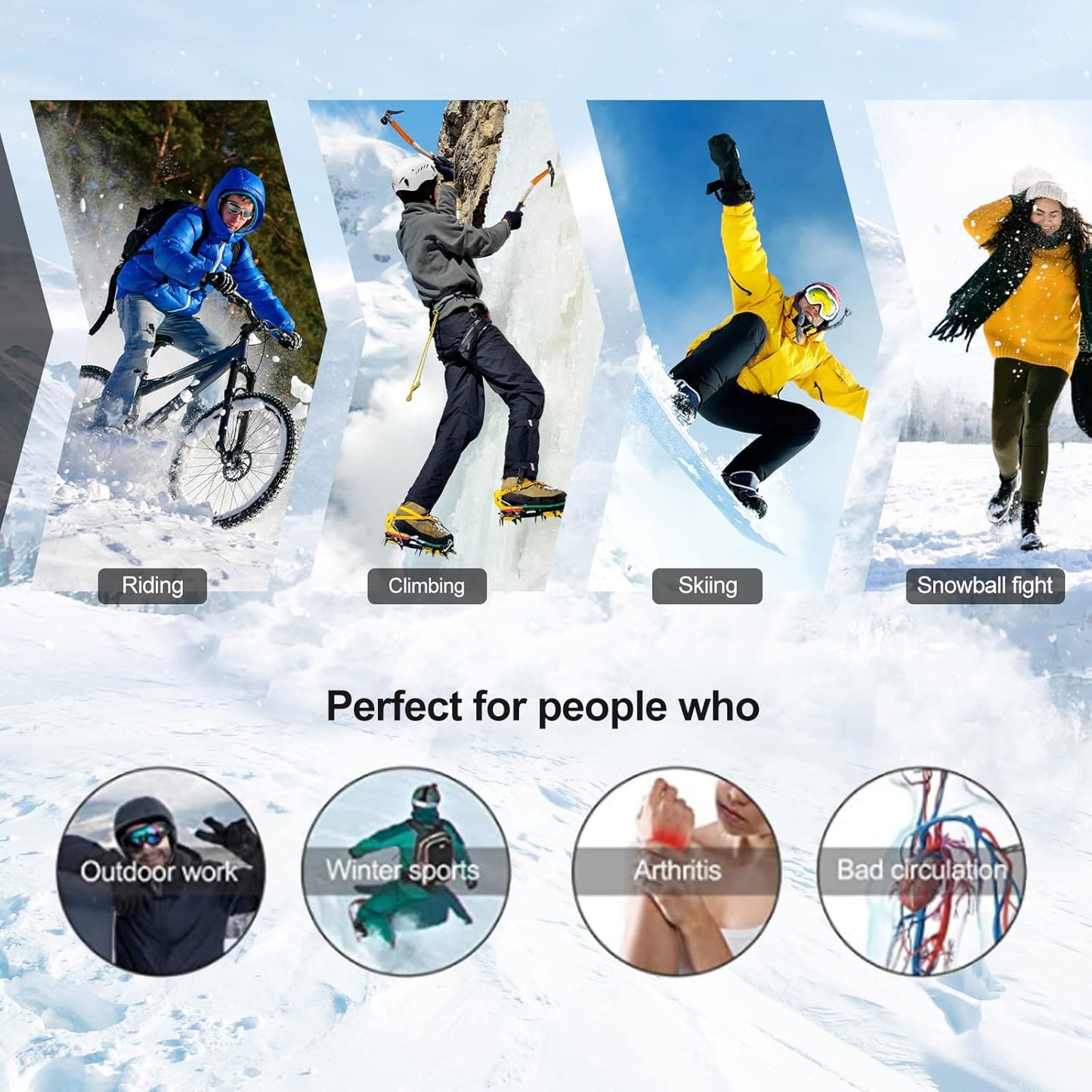 Heated Gloves for Men Women Rechargeable, Waterproof Battery Winter Electric Warming Ski Gloves