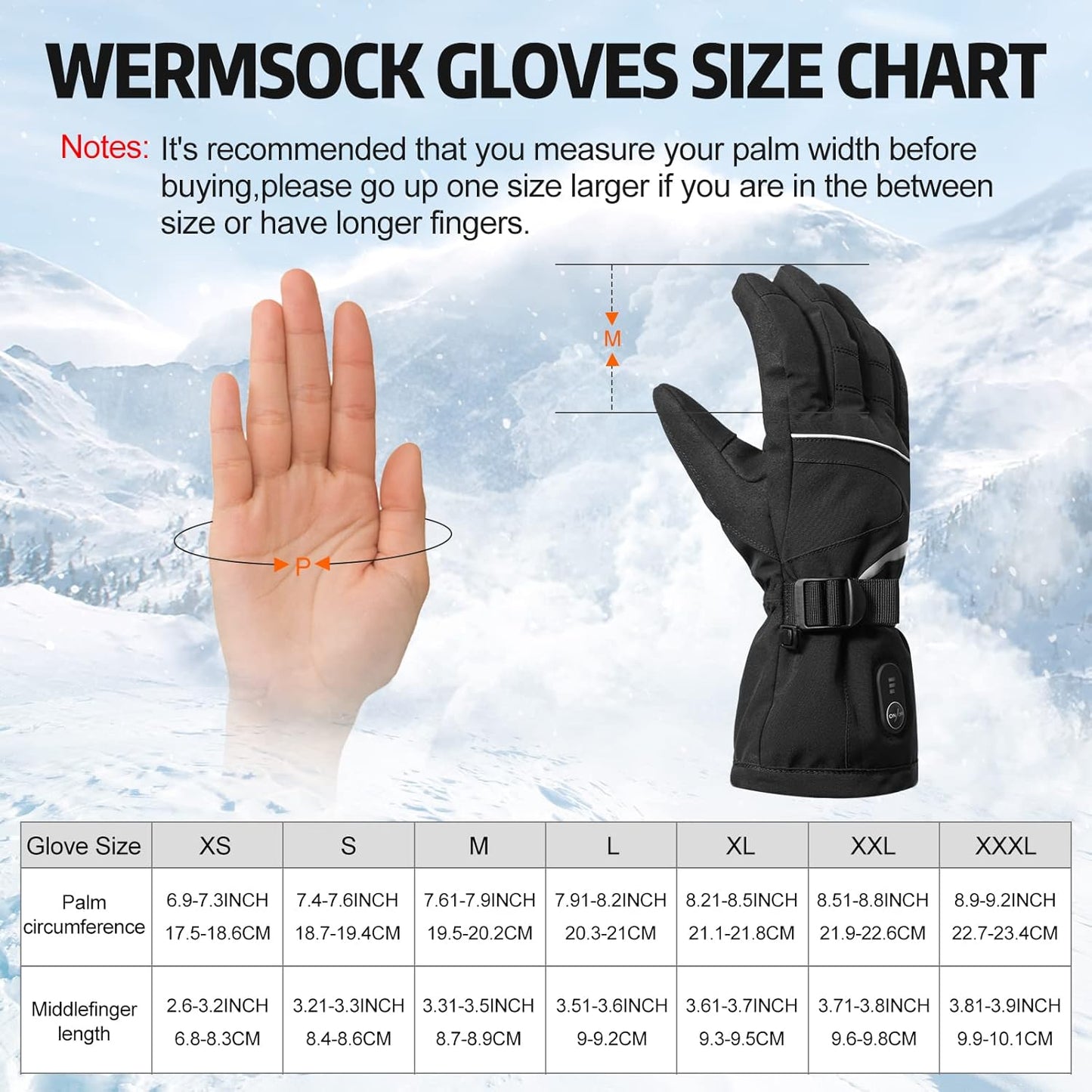 Heated Gloves for Men Women Rechargeable, Waterproof Battery Winter Electric Warming Ski Gloves