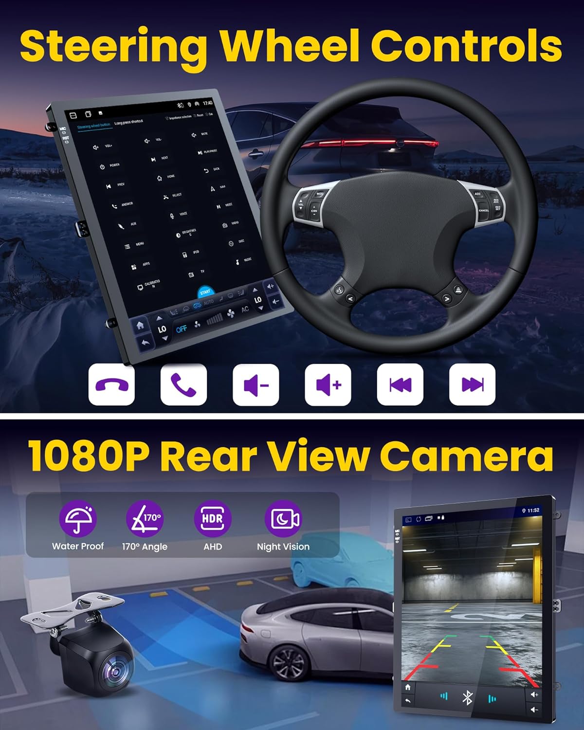 Car Stereo for Ford Explorer 2011-2019 - with 12.1inch Android 8+128G Wireless CarPlay Android