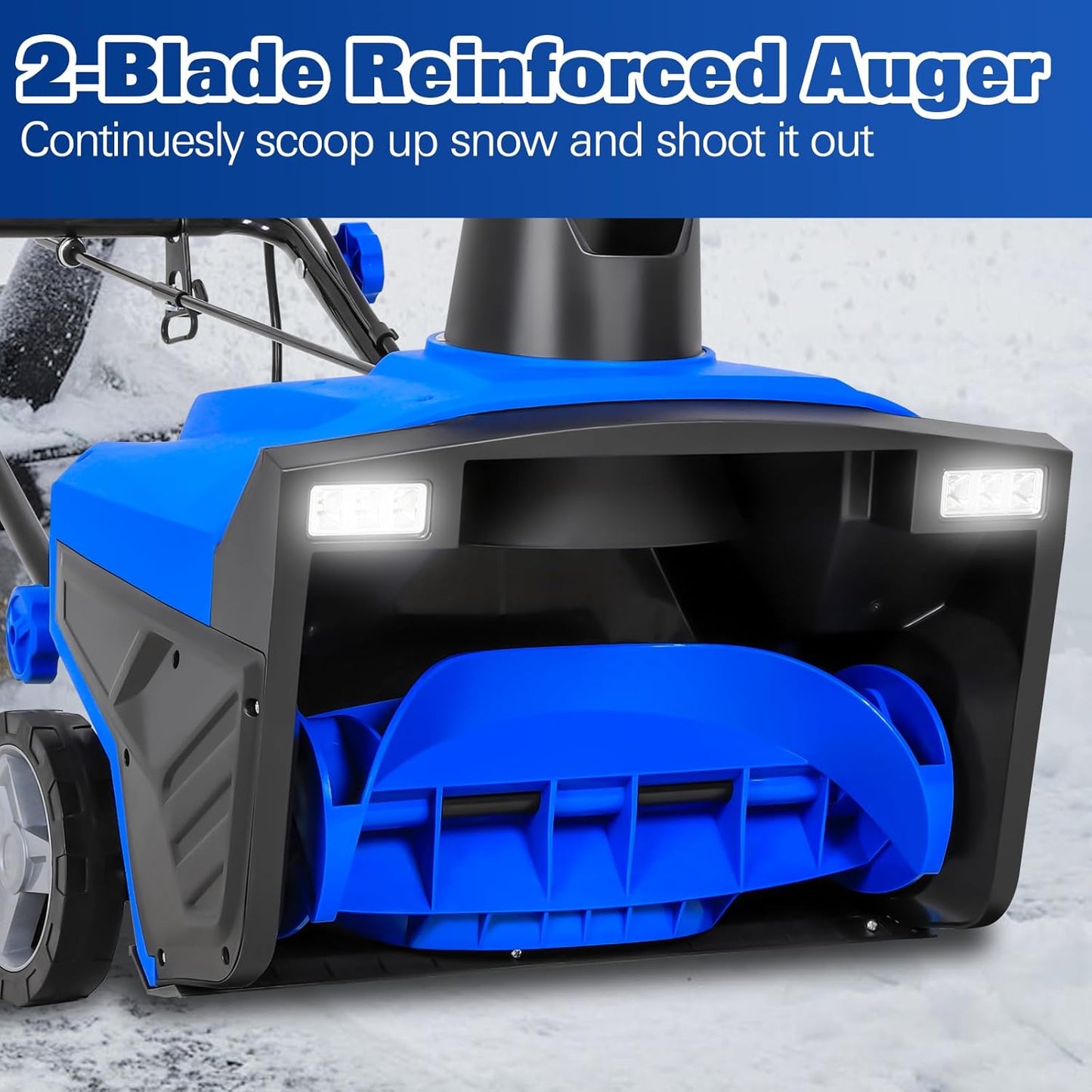 20 Inch Corded Snow Blower, 15 Amp Walk-Behind Corded Electric Snowblower, 30ft Throwing Distance