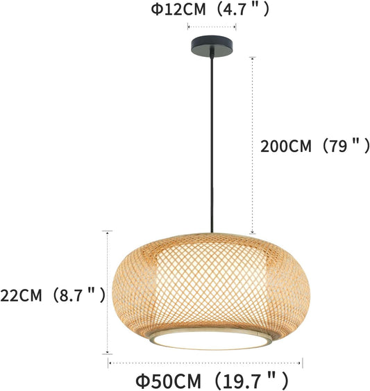 Dining room light fixture Japanese light ,Boho Bamboo pendant light ,kitchen island pendant lights, Nordic Log Style