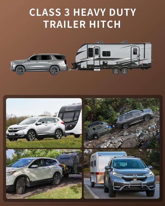 Class 3 Trailer Hitch with 2-Inch Receiver, Fits 2017–2025 Honda CR-V | 3,500 lbs, 525 lbs Tongue Weight