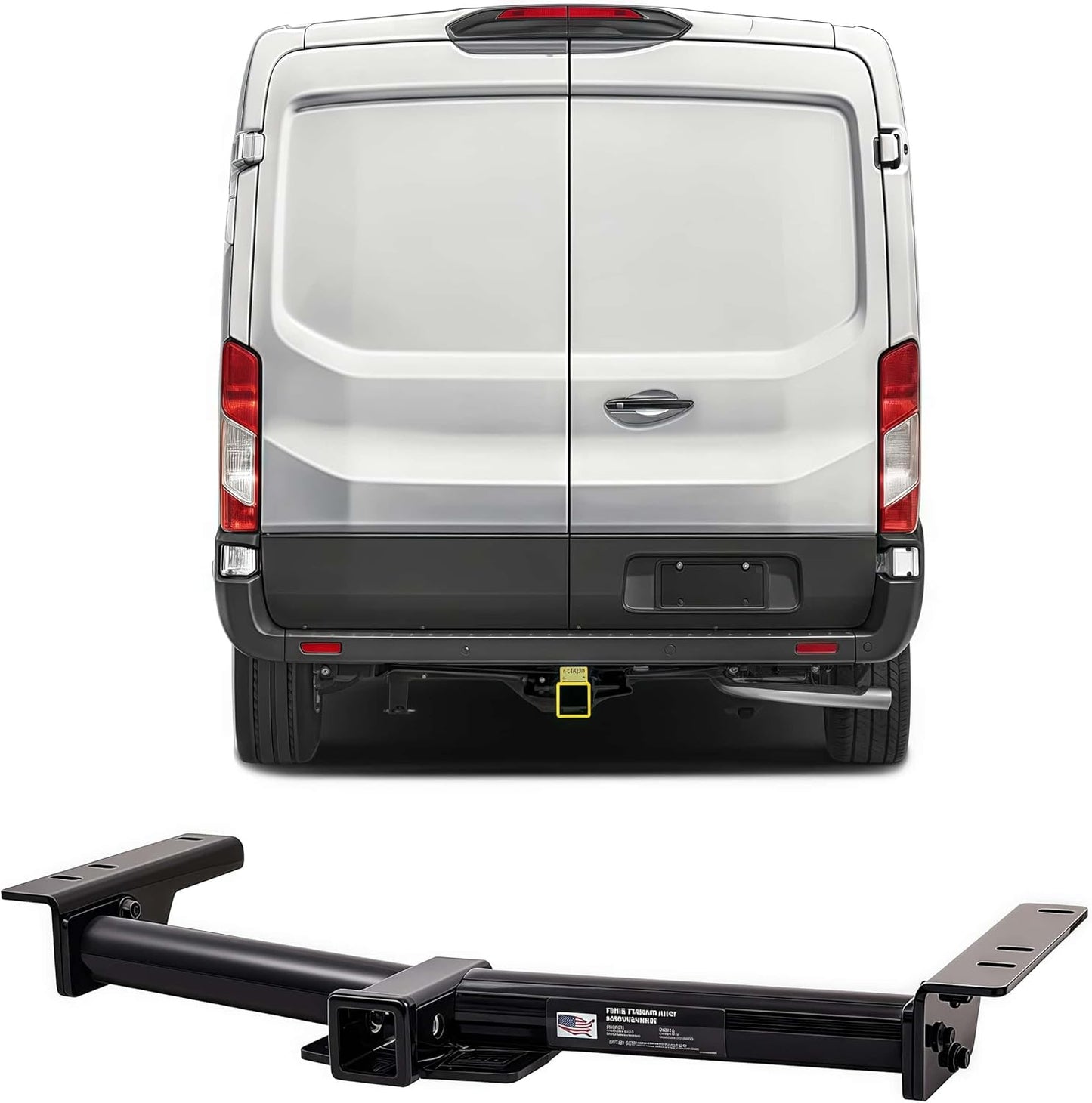 Class 3 Trailer Hitch 2' Receiver Compatible w/ Ford Transit 150-350 2015–2025, E-Transit 2022–2024, 8,000 lbs Cap