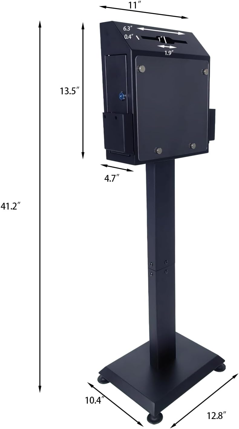 Suggestion Box with Stand, Heavy Duty Metal Locking Donation Ballot Collection Box