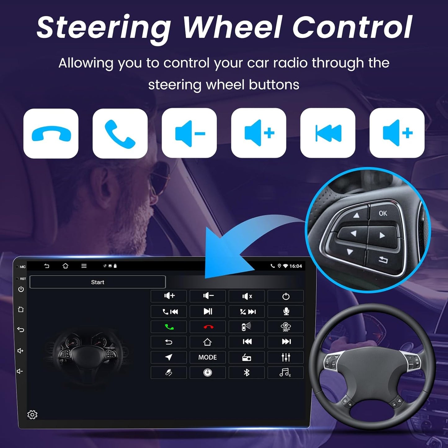 Car Stereo for Toyota Tacoma 2005-2015, Android Head Unit with Wireless CarPlay Android Auto, 2GB/32GB