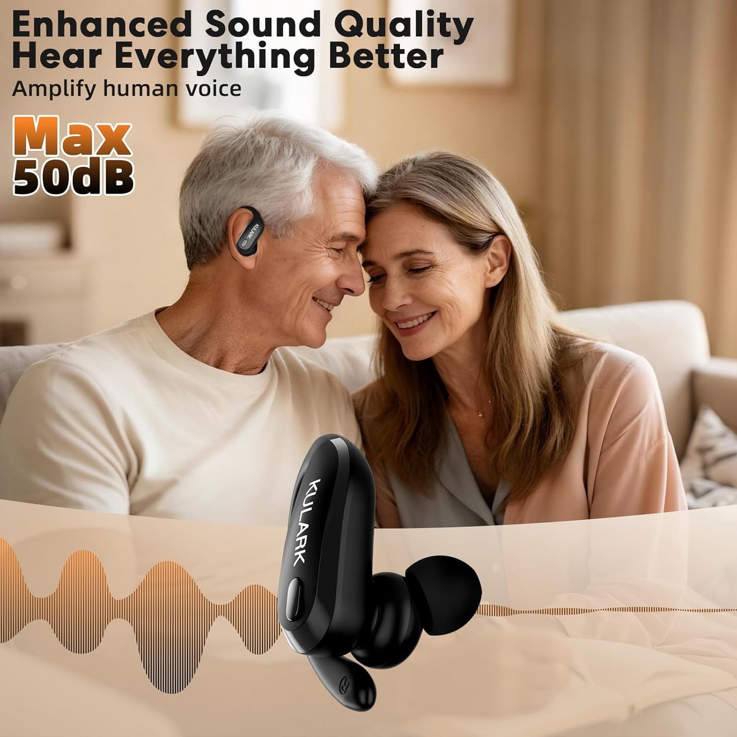 Hearing Aids for Seniors, OTC Rechargeable Hearing Aids with Bluetooth & APP Control, 5-Level Volume