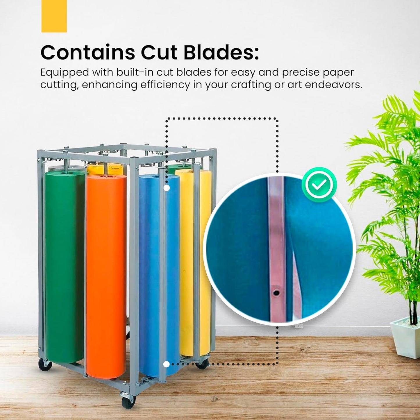 8 Paper Roll Dispenser - 36 Inch Cutter, 8 Butcher Paper Roll & Craft Paper Dispenser