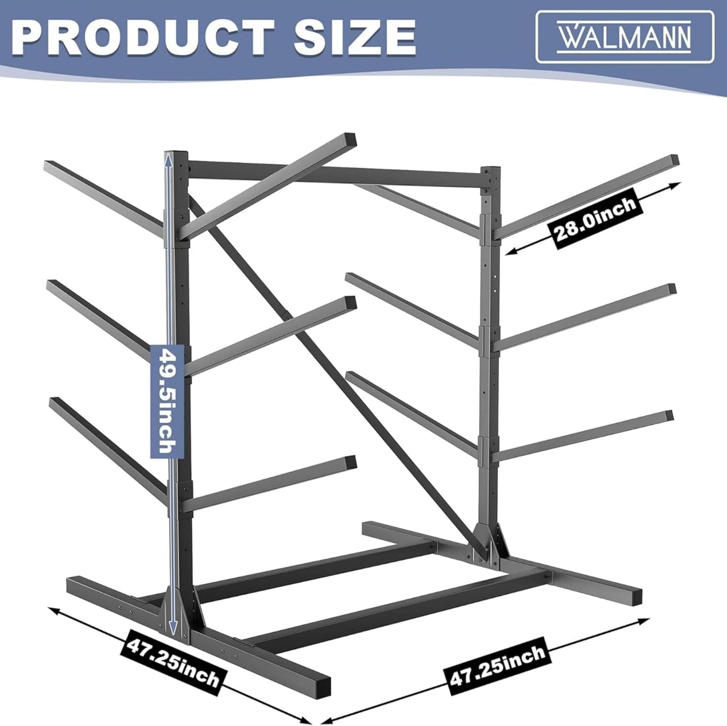 Garage Kayak Rack, Heavy-Duty 6-Tier Adjustable Freestanding Rack