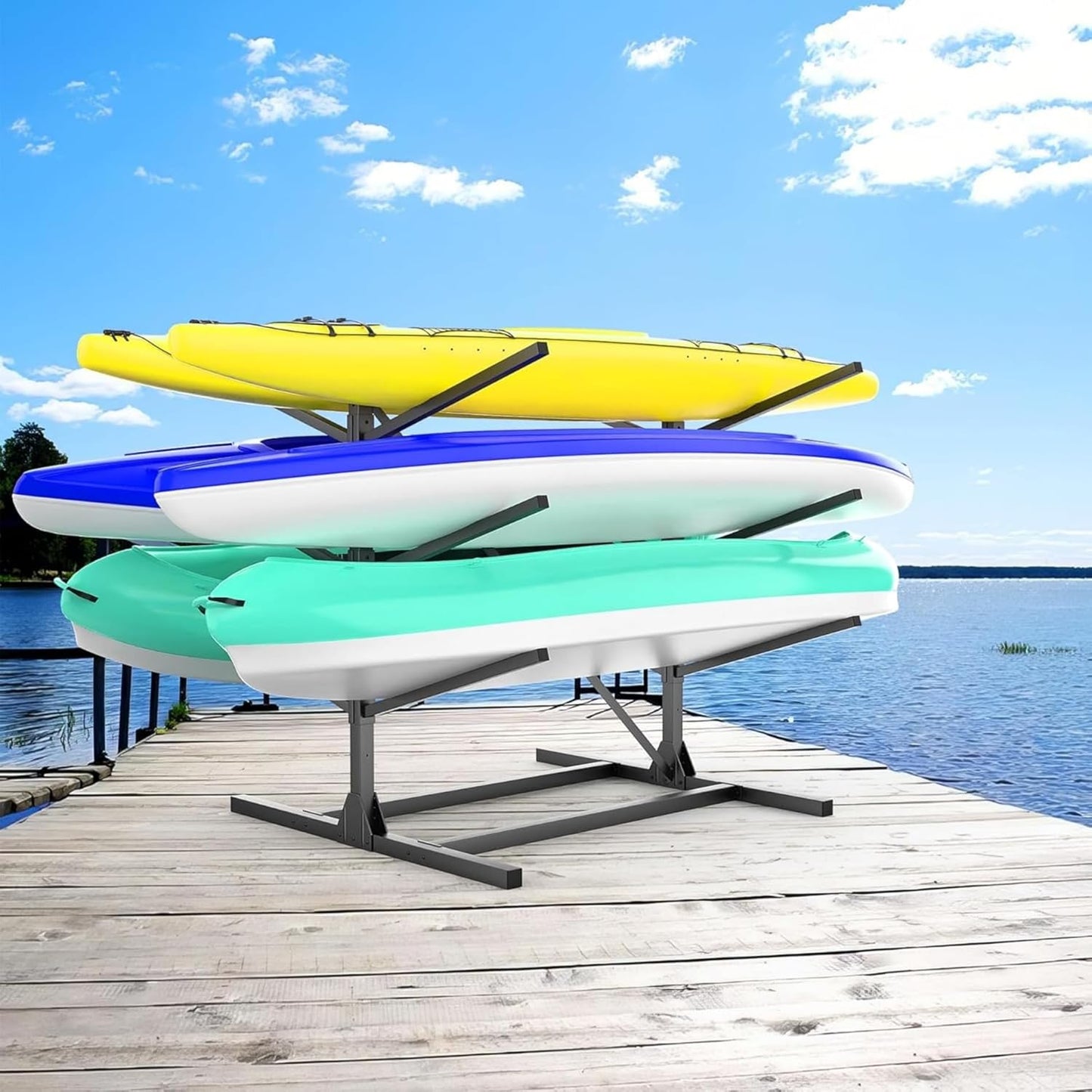Garage Kayak Rack, Heavy-Duty 6-Tier Adjustable Freestanding Rack