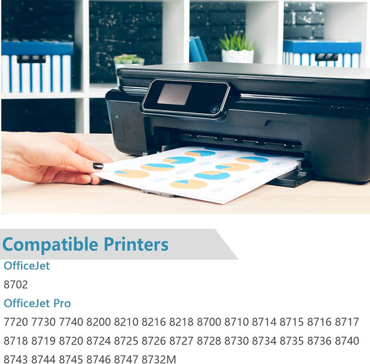 952 XL Ink Cartridges Combo Pack Compatible for HP 952XL for HP952 OfficeJet 8702 Pro 8710 7740 8720 8725 8210