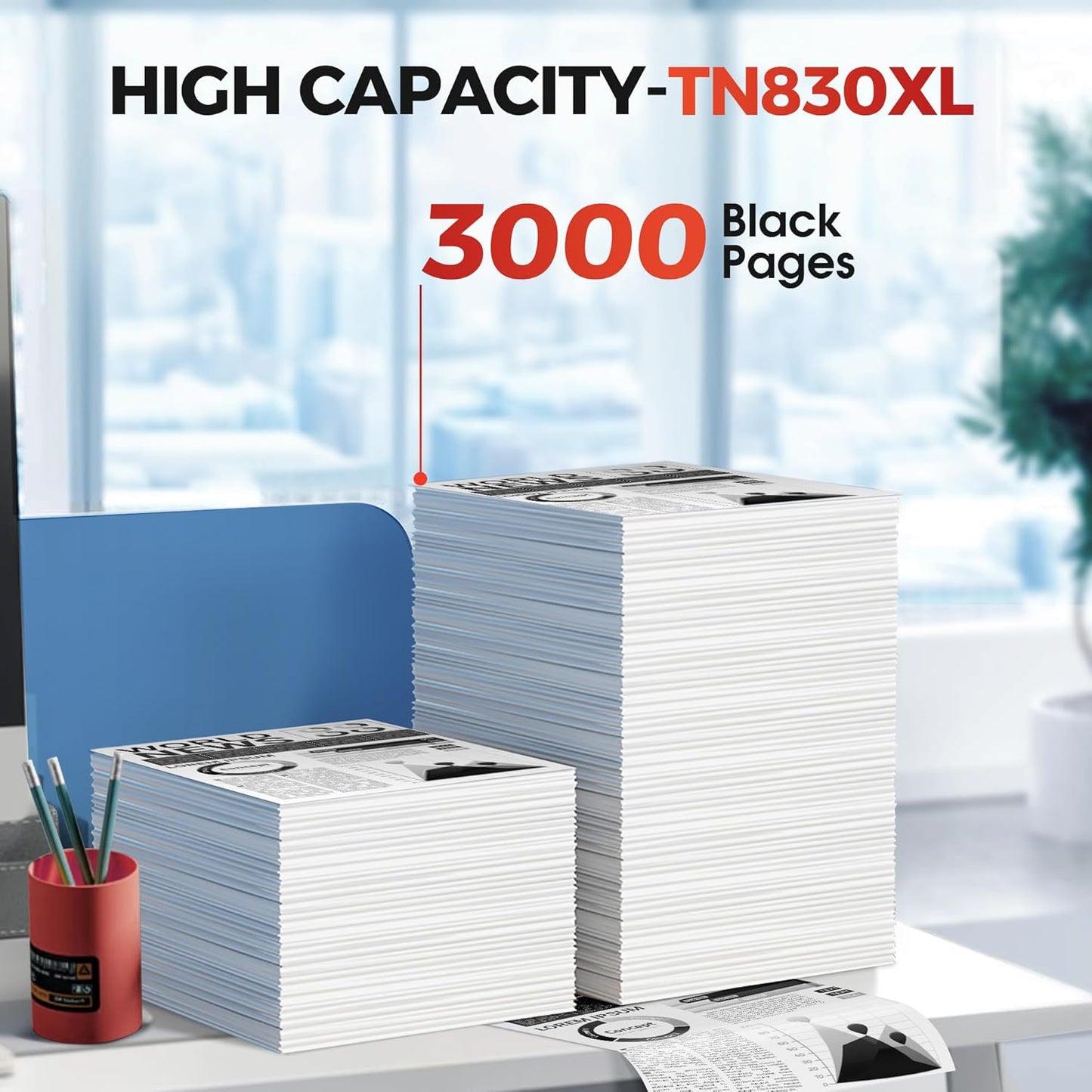 Toner Cartridge, Compatible for Brother TN830XL Toner TN830 Toner 830XL to use with Brother Printer