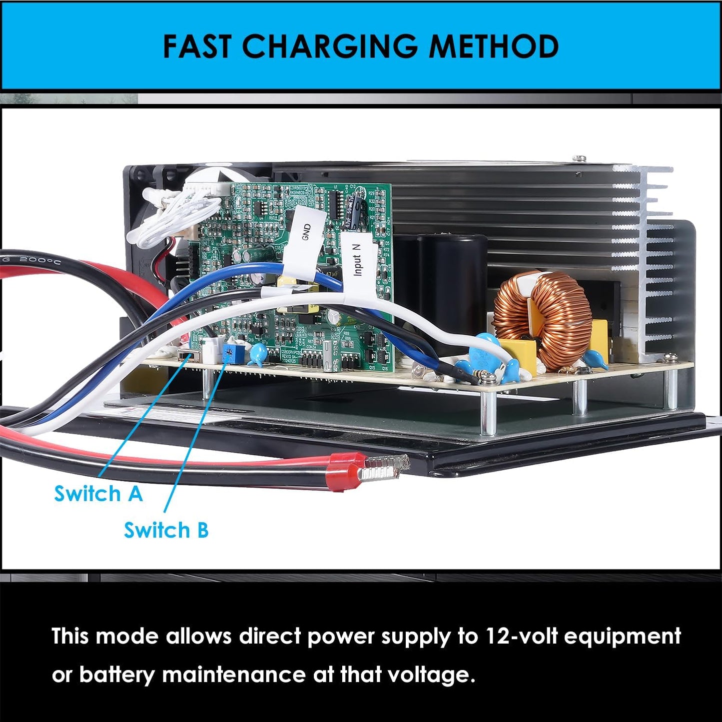 55 Amp RV Power Converter, WF-8955 RV Converter, 120V AC to 12V DC Battery Charger with 3 Smart Charging Modes