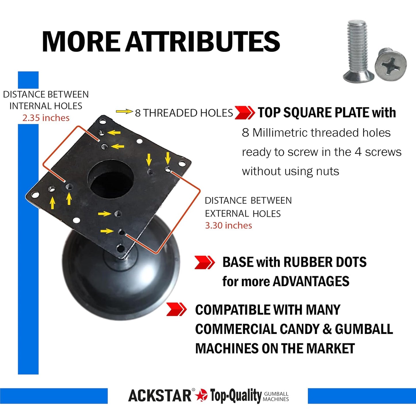 Single Metal Stand for Gumball Machine & Big Capsule Vending Machines, with Round Base