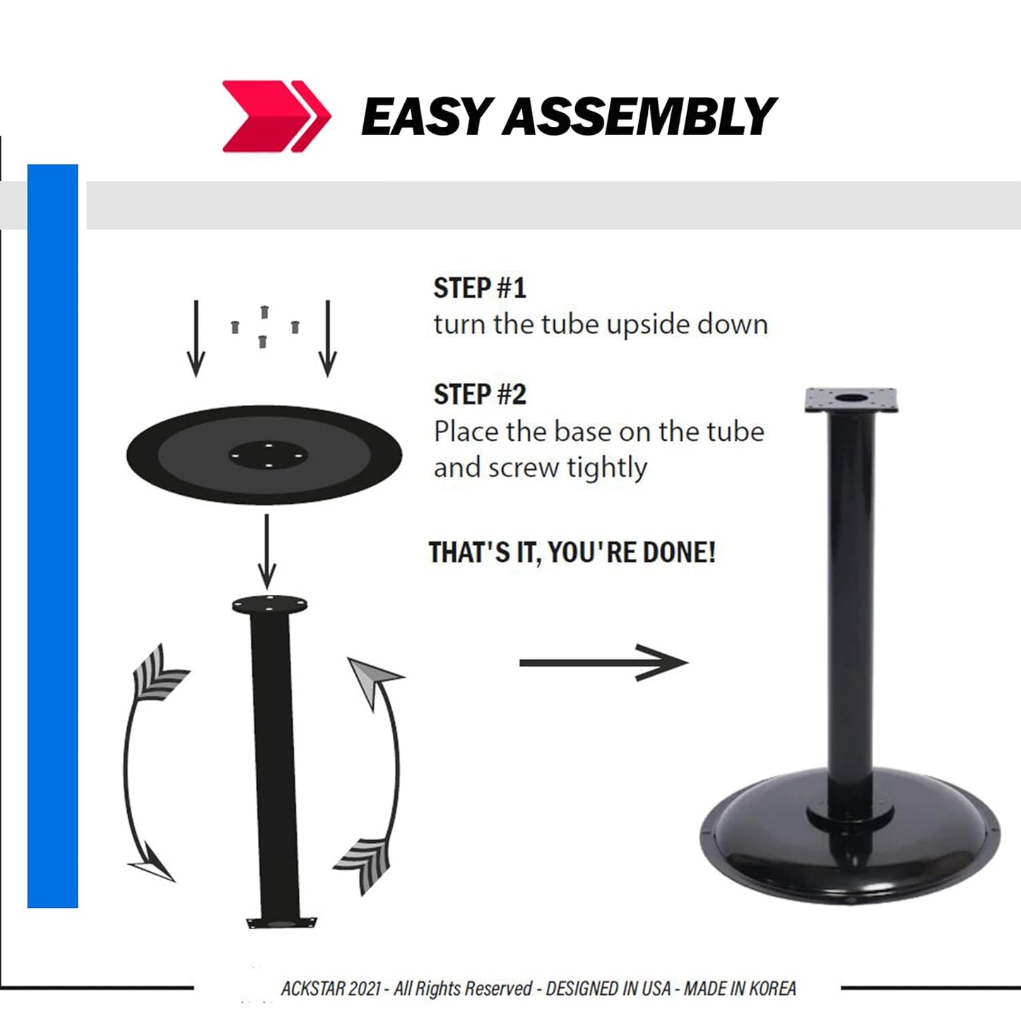 Single Metal Stand for Gumball Machine & Big Capsule Vending Machines, with Round Base