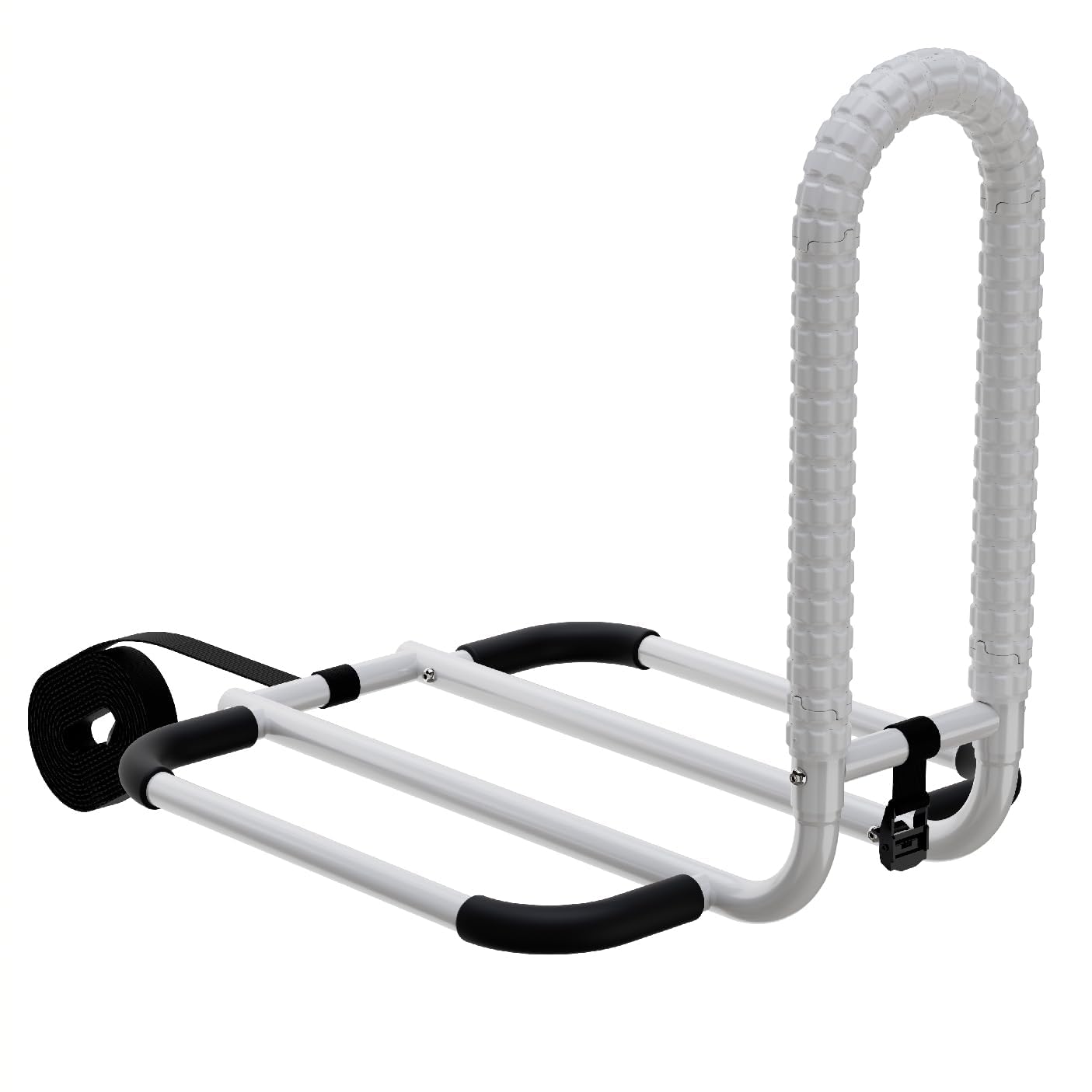 SafetyGrip Hand Grip Bed Rail, One White Compact 7.5″ Wide, 400 lb Capacity, Slip Resistant Textured Grip Pattern, AlphaSan Coating for Surface Freshness, Support Rail for Easier Bed Entry and Exit