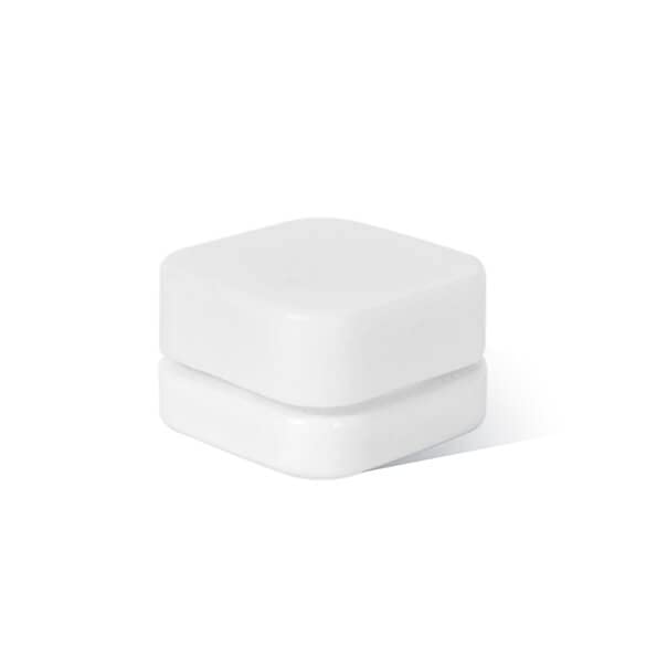 250 Pack Packlahoma White 9ml Glass Cube Jars with White Lids, Refillable Cosmetic Containers