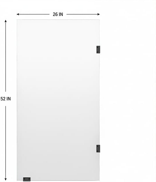 26" W x 52" H Frameless Shower Glass Panel,Single Fixed Bathtub Shower Door | with 1/4"(6mm) SGCC Tempered Glass, Bathtub Glass Panel with Explosion-Proof Film in Matte Black Matte Black 26"W x 52"H