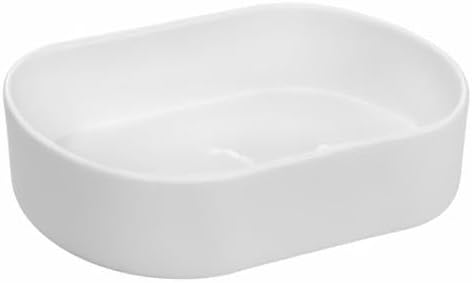 Oval Vessel Sink Bathroom Sink Above Counter Bowl Sink Porcelain Ceramic Countertop Basin, Glossy White 22'x13.8'x5.5'