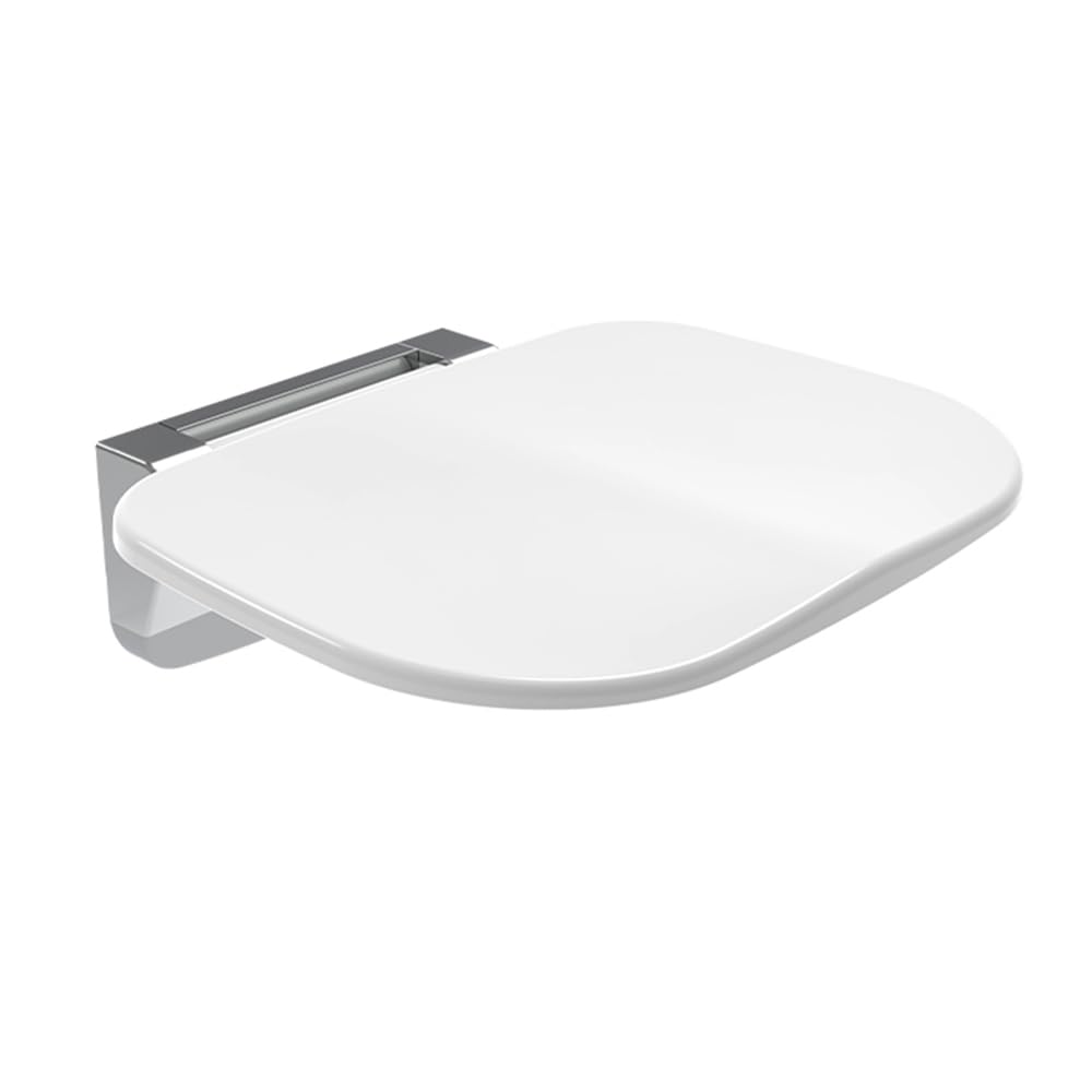 Wall Mounted Folding Shower Seat, 400lb Fold Down Bench White