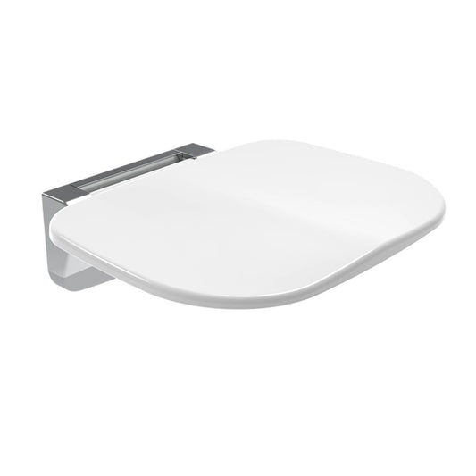Wall Mounted Folding Shower Seat, 400lb Fold Down Bench White