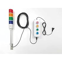 LED Stack Tower Lights 4 Color Red/Yellow/Green/Blue Signal Lamp ON/Off Switch Industrial Adapter,Andon Light，US Plug (Without Buzzer)